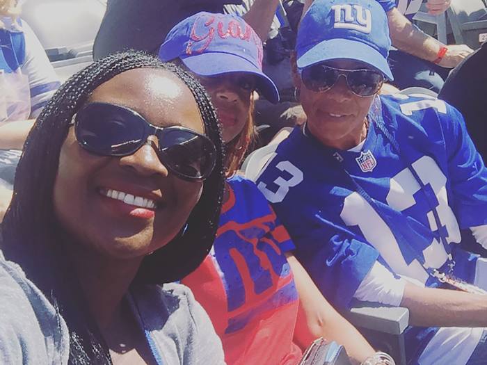 Watching the game with Van Norman (right) as Odell Beckham Jr. played under a bright spotlight provided a new perspective on supporting Eli.